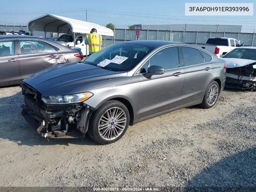 2014 Ford Fusion Se VIN: 3FA6P0H91ER393996 Lot: 40075578