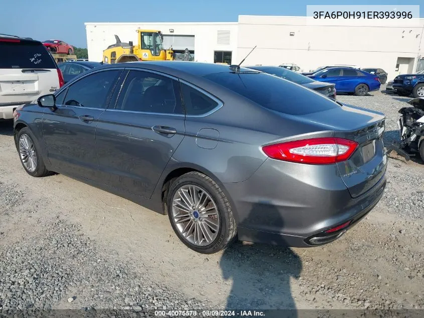 2014 Ford Fusion Se VIN: 3FA6P0H91ER393996 Lot: 40075578