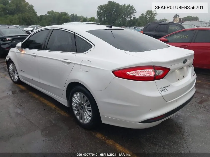 3FA6P0LU8ER356701 2014 Ford Fusion Hybrid Se