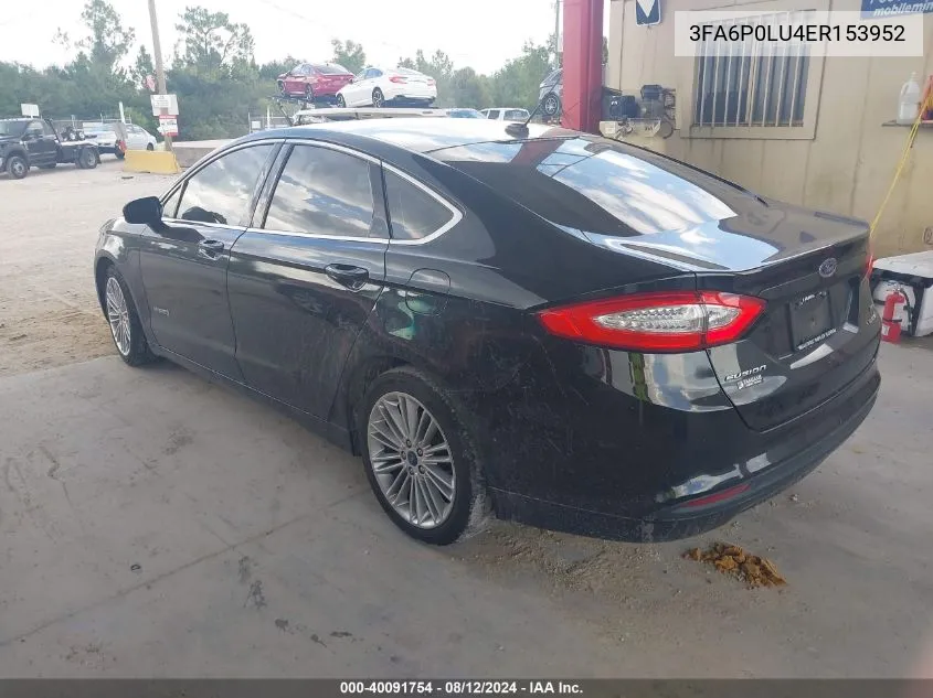 2014 Ford Fusion Hybrid Se VIN: 3FA6P0LU4ER153952 Lot: 40091754