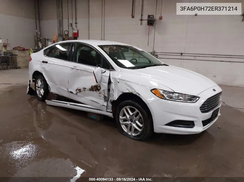 3FA6P0H72ER371214 2014 Ford Fusion Se