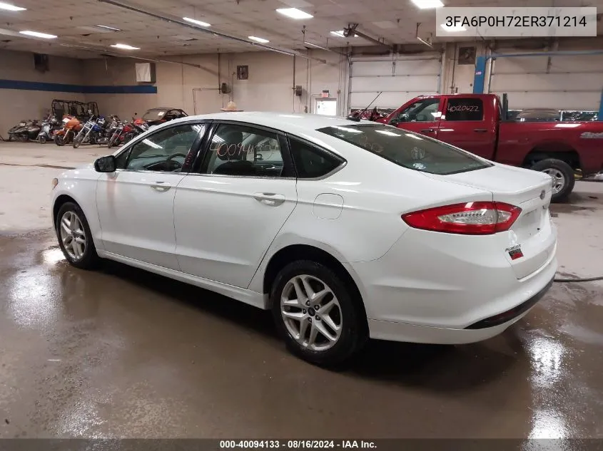 3FA6P0H72ER371214 2014 Ford Fusion Se