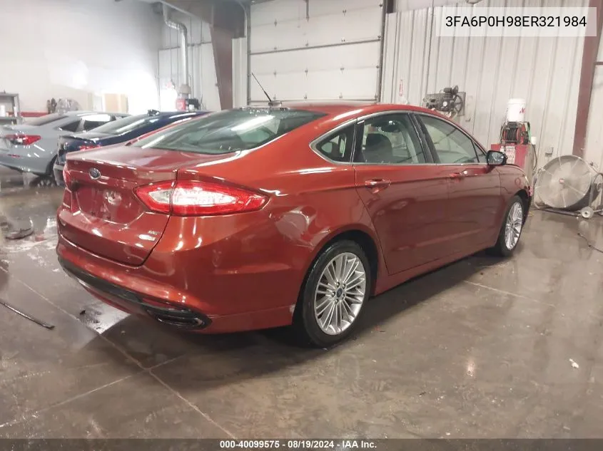 3FA6P0H98ER321984 2014 Ford Fusion Se