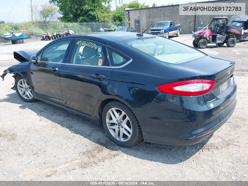 2014 Ford Fusion Se VIN: 3FA6P0HD2ER172783 Lot: 40102830