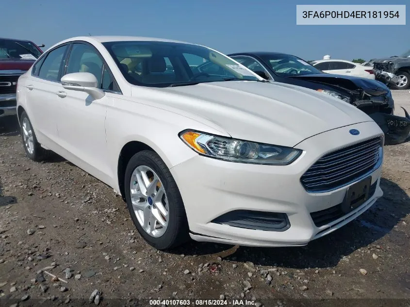 3FA6P0HD4ER181954 2014 Ford Fusion Se