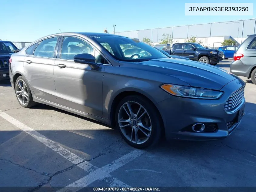 2014 Ford Fusion Titanium VIN: 3FA6P0K93ER393250 Lot: 40107679