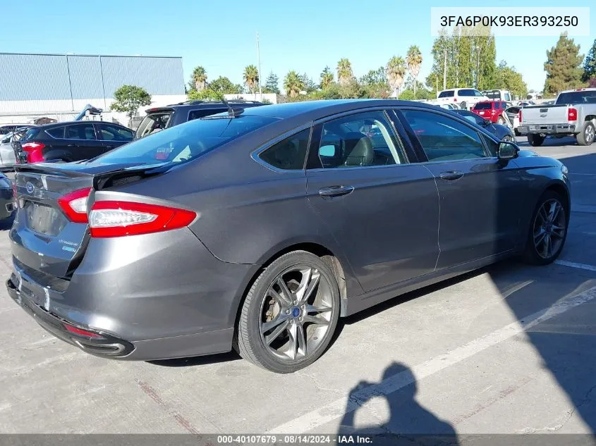 2014 Ford Fusion Titanium VIN: 3FA6P0K93ER393250 Lot: 40107679