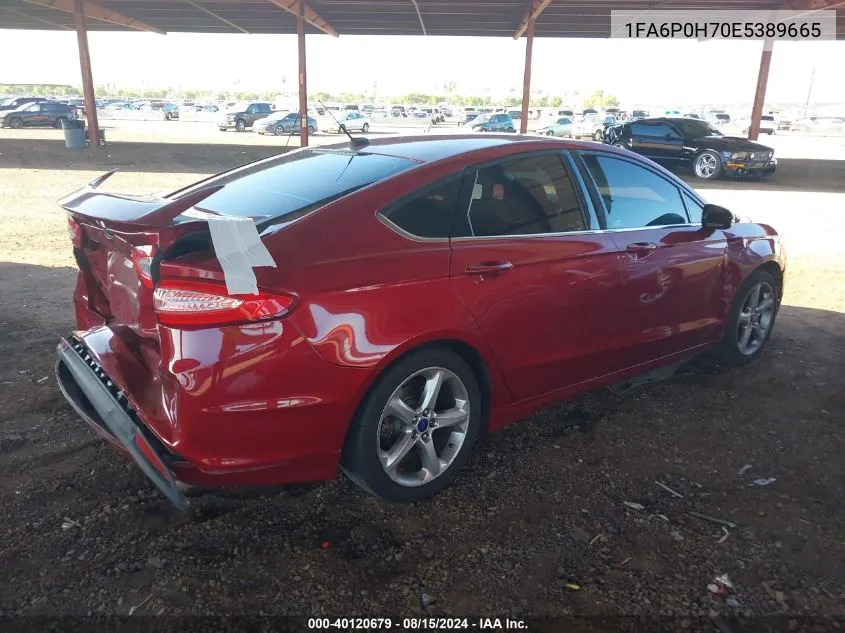 2014 Ford Fusion Se VIN: 1FA6P0H70E5389665 Lot: 40120679