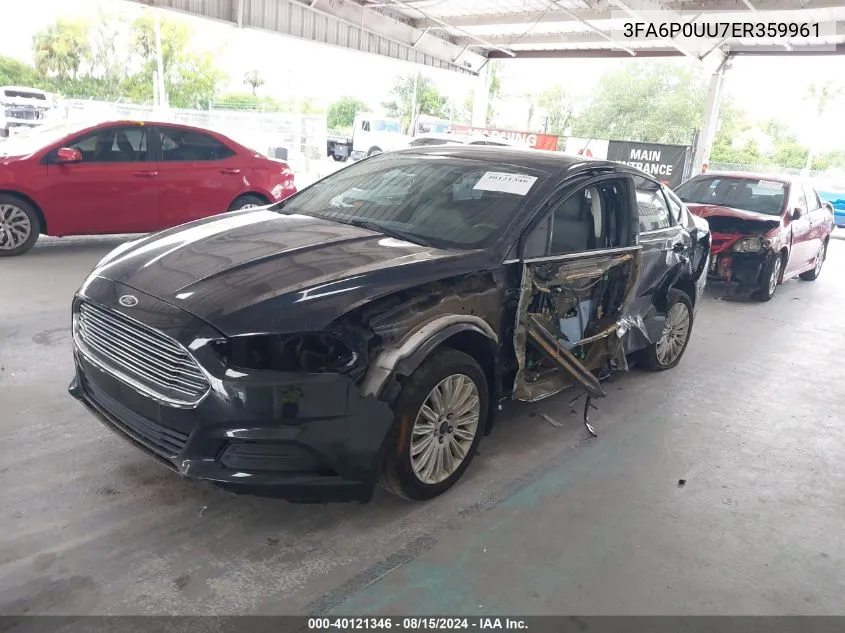 2014 Ford Fusion S Hybrid VIN: 3FA6P0UU7ER359961 Lot: 40121346