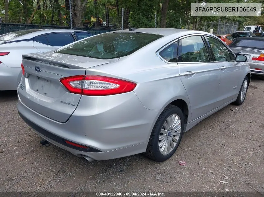 2014 Ford Fusion Titanium Phev VIN: 3FA6P0SU8ER106649 Lot: 40122946