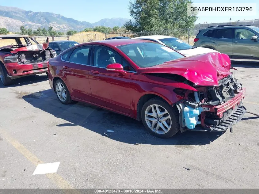 2014 Ford Fusion Se VIN: 3FA6P0HDXER163796 Lot: 40123473