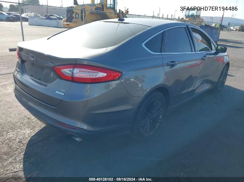 3FA6P0HD7ER194486 2014 Ford Fusion Se