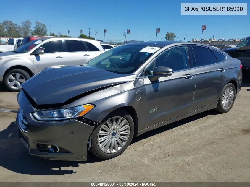 2014 Ford Fusion Energi Titanium VIN: 3FA6P0SU5ER185990 Lot: 40126881