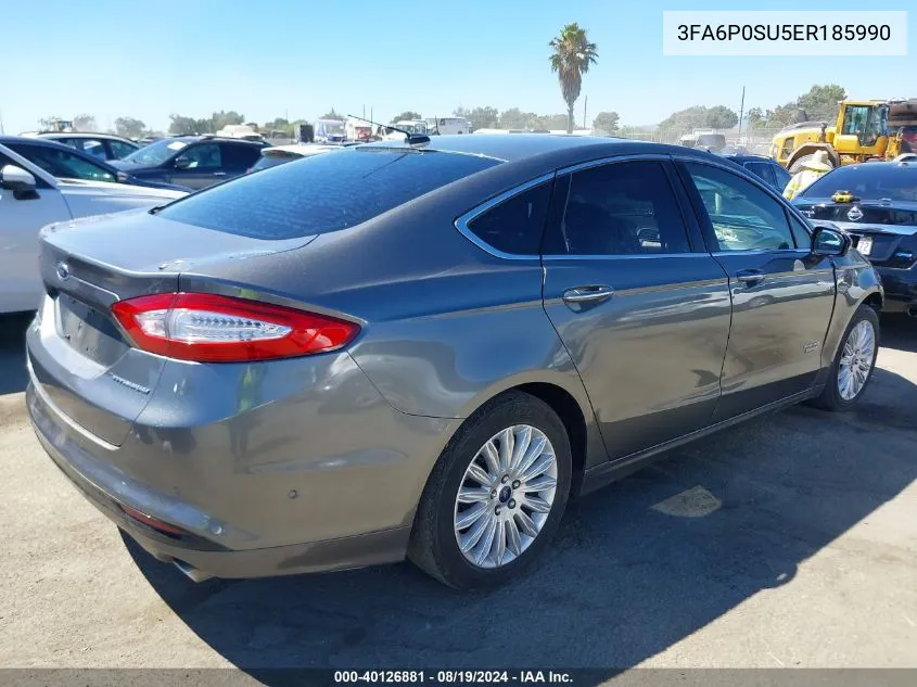 2014 Ford Fusion Energi Titanium VIN: 3FA6P0SU5ER185990 Lot: 40126881