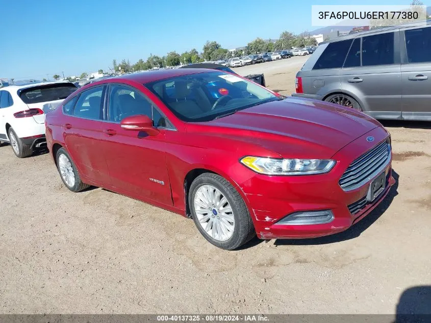 3FA6P0LU6ER177380 2014 Ford Fusion Hybrid Se