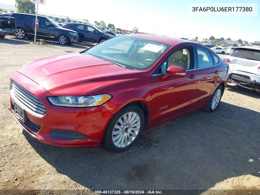 3FA6P0LU6ER177380 2014 Ford Fusion Hybrid Se