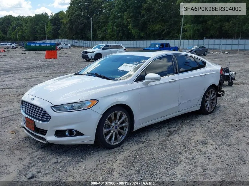 3FA6P0K98ER304000 2014 Ford Fusion Titanium