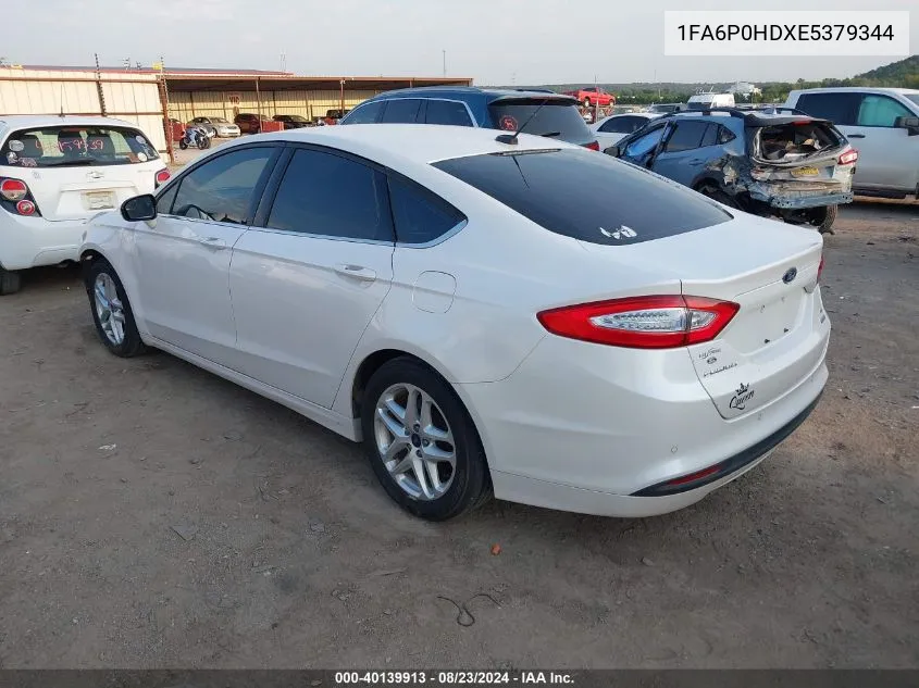 2014 Ford Fusion Se VIN: 1FA6P0HDXE5379344 Lot: 40139913