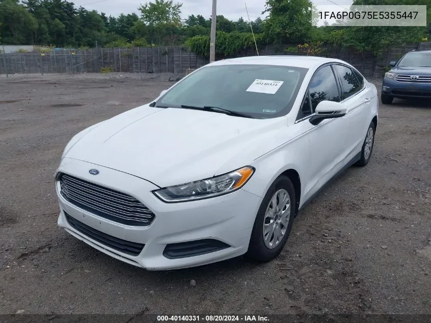 2014 Ford Fusion S VIN: 1FA6P0G75E5355447 Lot: 40140331