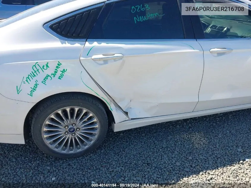 3FA6P0RU3ER216708 2014 Ford Fusion Hybrid Titanium