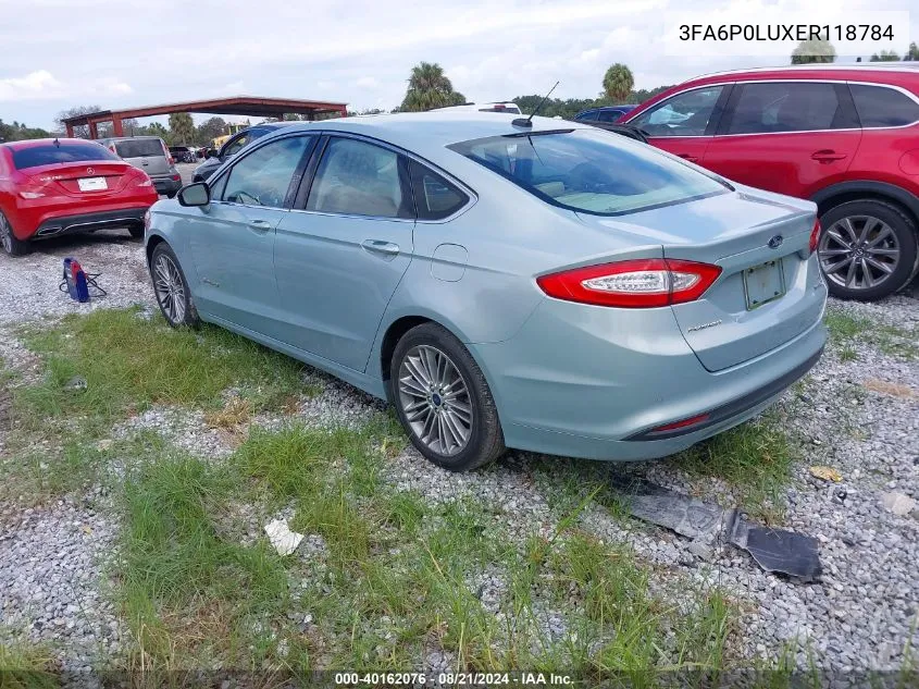 2014 Ford Fusion Hybrid Se Hybrid VIN: 3FA6P0LUXER118784 Lot: 40162076