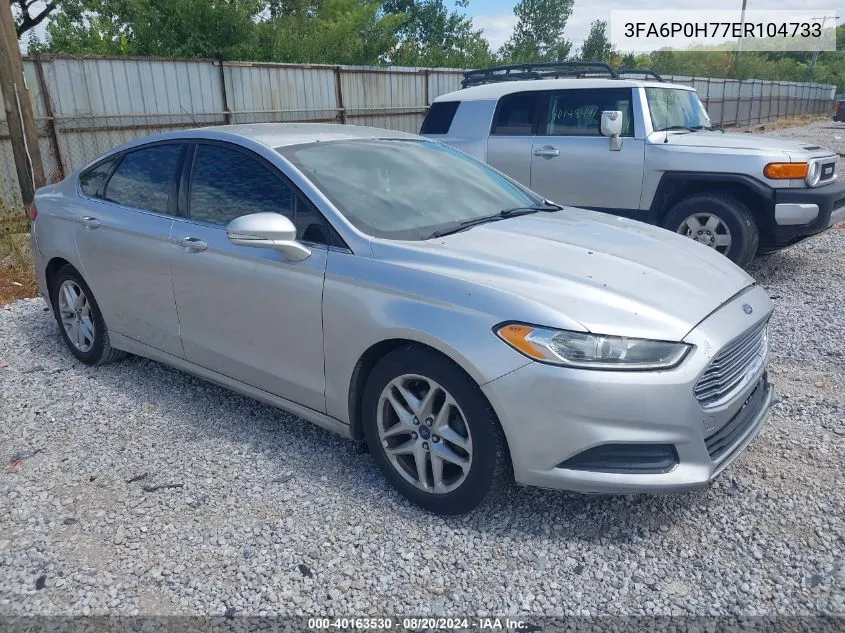 2014 Ford Fusion Se VIN: 3FA6P0H77ER104733 Lot: 40163530