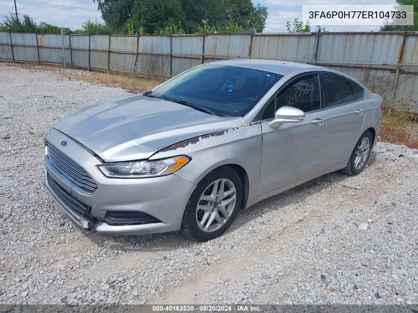 2014 Ford Fusion Se VIN: 3FA6P0H77ER104733 Lot: 40163530