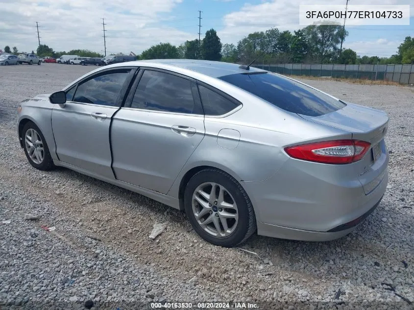 2014 Ford Fusion Se VIN: 3FA6P0H77ER104733 Lot: 40163530