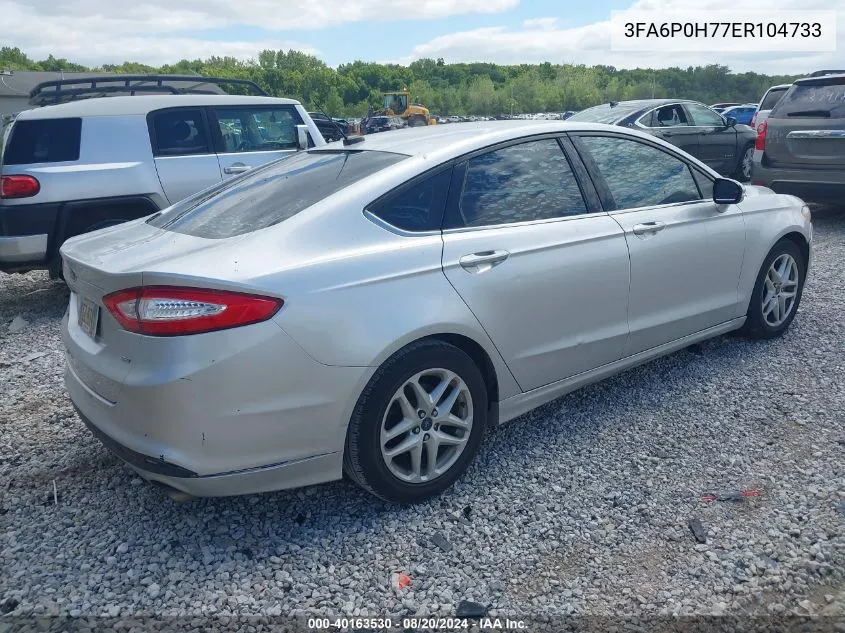 2014 Ford Fusion Se VIN: 3FA6P0H77ER104733 Lot: 40163530