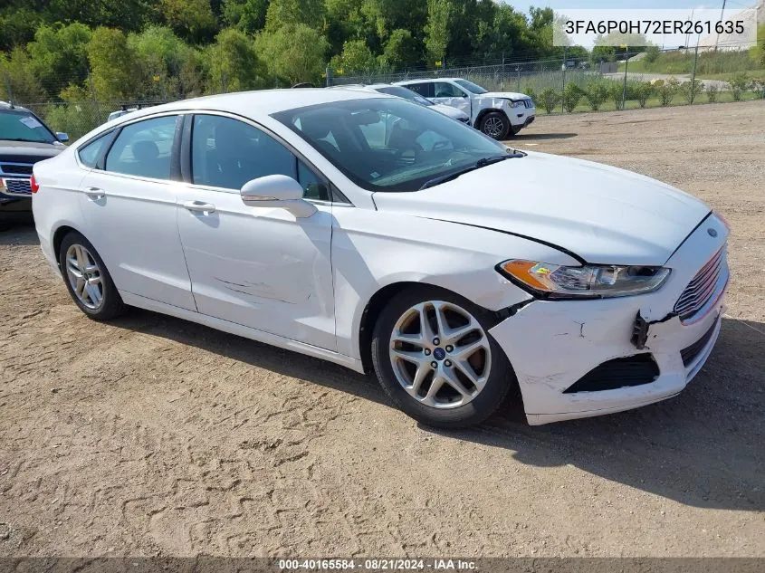 2014 Ford Fusion Se VIN: 3FA6P0H72ER261635 Lot: 40165584