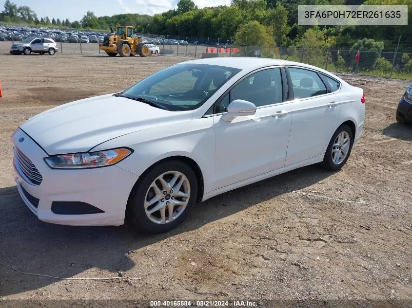 2014 Ford Fusion Se VIN: 3FA6P0H72ER261635 Lot: 40165584