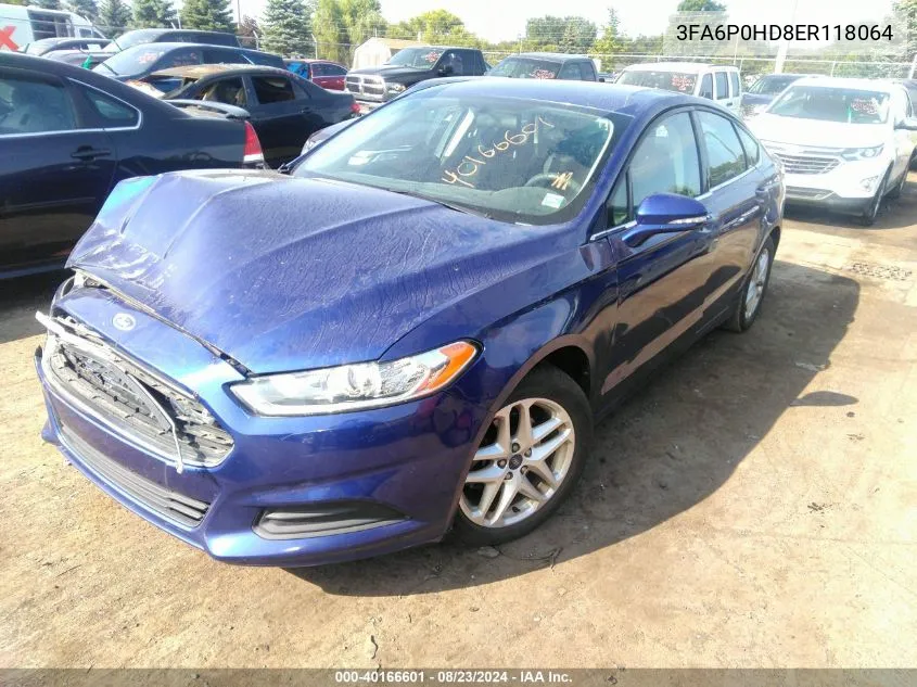 3FA6P0HD8ER118064 2014 Ford Fusion Se