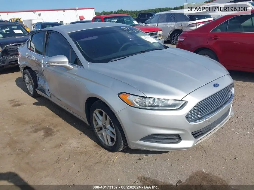 2014 Ford Fusion Se VIN: 3FA6P0H71ER196308 Lot: 40173137