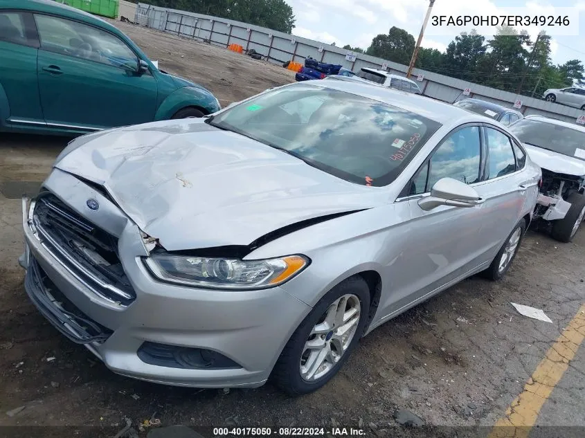 2014 Ford Fusion Se VIN: 3FA6P0HD7ER349246 Lot: 40175050