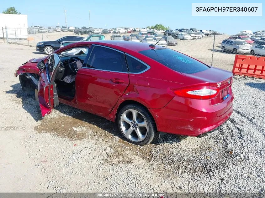 2014 Ford Fusion Se VIN: 3FA6P0H97ER340607 Lot: 40175737