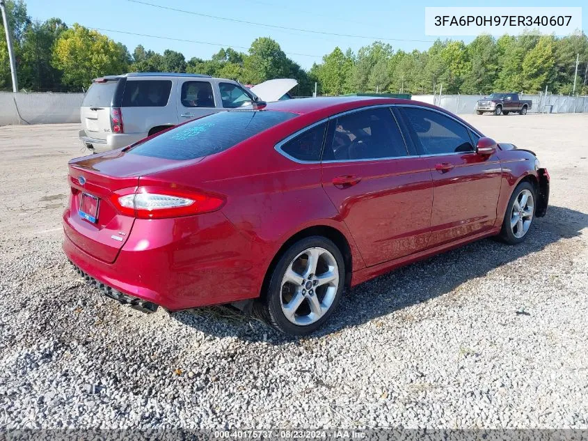 2014 Ford Fusion Se VIN: 3FA6P0H97ER340607 Lot: 40175737