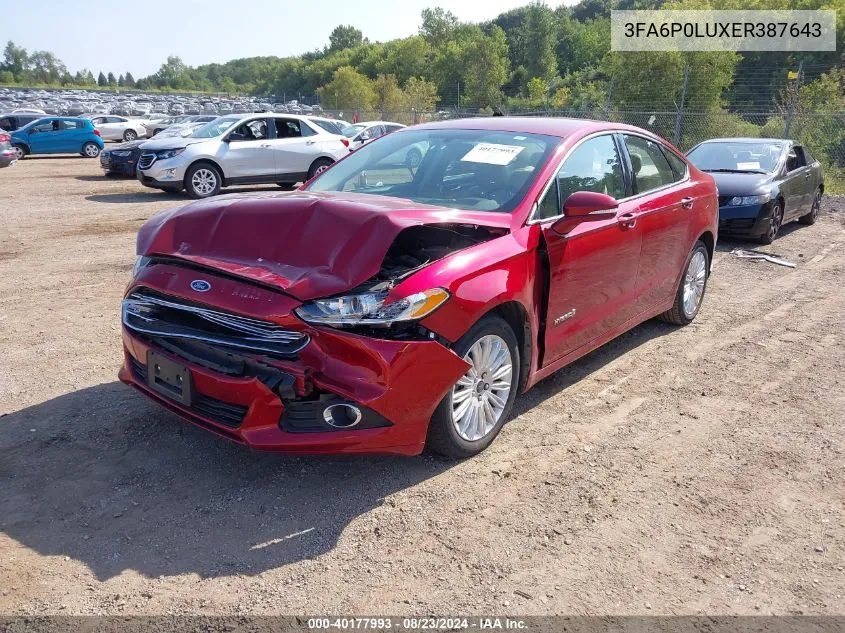 3FA6P0LUXER387643 2014 Ford Fusion Hybrid Se