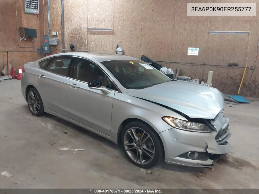 2014 Ford Fusion Titanium VIN: 3FA6P0K90ER255777 Lot: 40178671