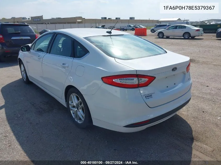 2014 Ford Fusion Se VIN: 1FA6P0H78E5379367 Lot: 40180100