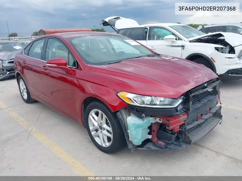 2014 Ford Fusion Se VIN: 3FA6P0HD2ER207368 Lot: 40180186