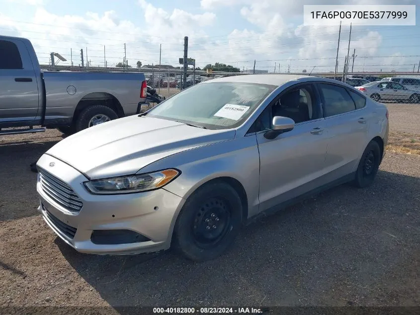 2014 Ford Fusion S VIN: 1FA6P0G70E5377999 Lot: 40182800