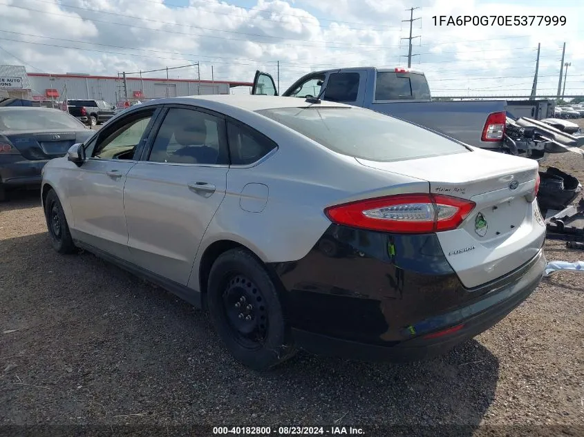 2014 Ford Fusion S VIN: 1FA6P0G70E5377999 Lot: 40182800