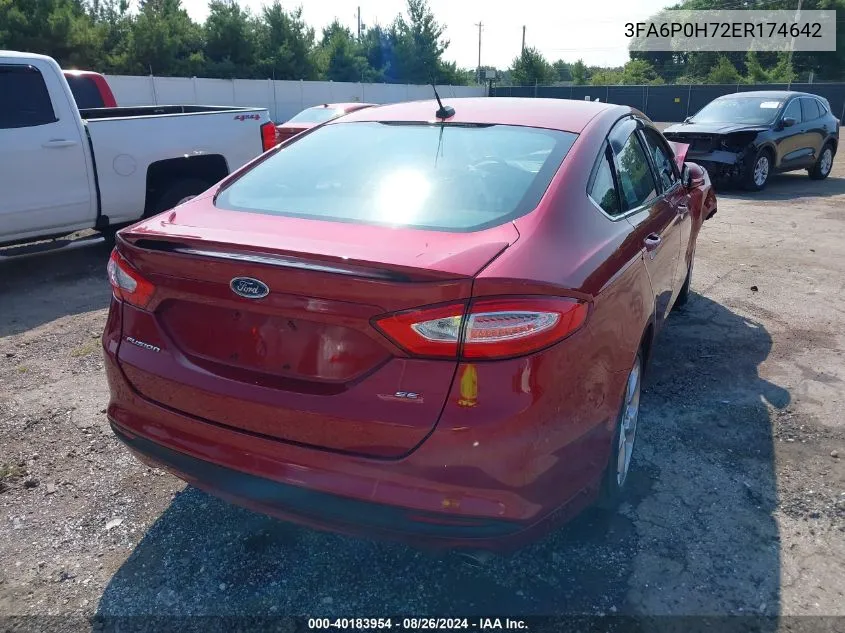 3FA6P0H72ER174642 2014 Ford Fusion Se