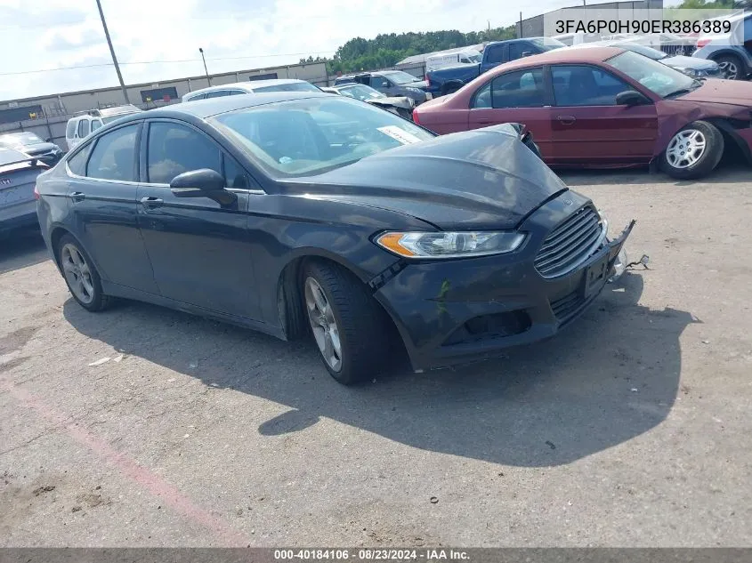 2014 Ford Fusion Se VIN: 3FA6P0H90ER386389 Lot: 40184106