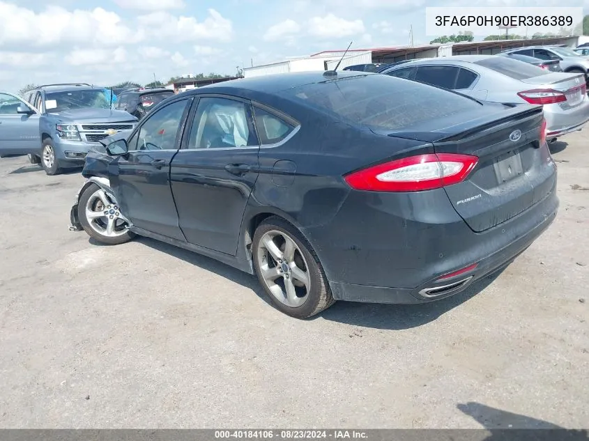 2014 Ford Fusion Se VIN: 3FA6P0H90ER386389 Lot: 40184106