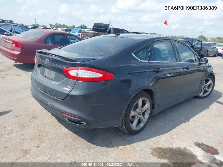 2014 Ford Fusion Se VIN: 3FA6P0H90ER386389 Lot: 40184106