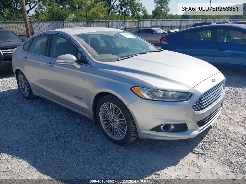 3FA6P0LU7ER253351 2014 Ford Fusion Hybrid Se