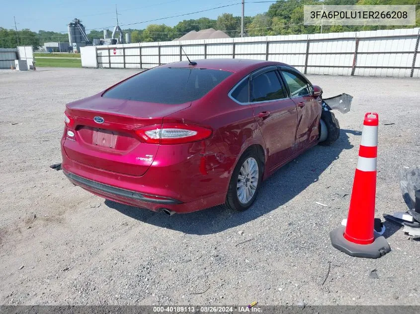 2014 Ford Fusion Hybrid Se VIN: 3FA6P0LU1ER266208 Lot: 40189113