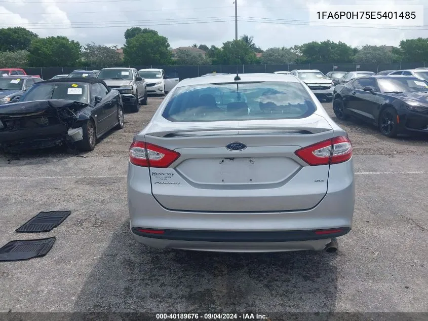 2014 Ford Fusion Se VIN: 1FA6P0H75E5401485 Lot: 40189676