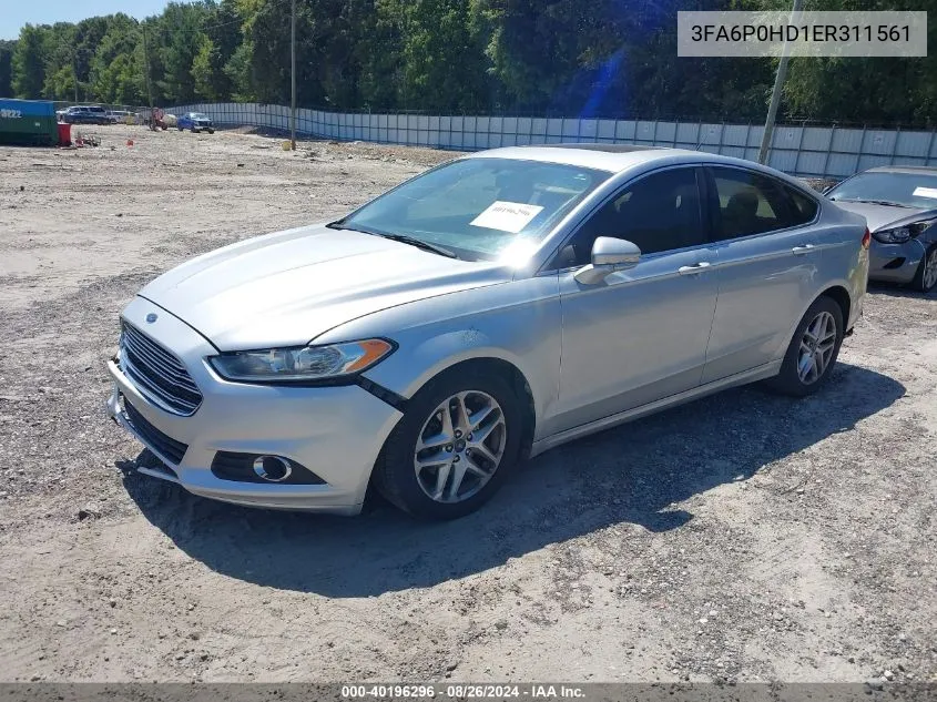 2014 Ford Fusion Se VIN: 3FA6P0HD1ER311561 Lot: 40196296